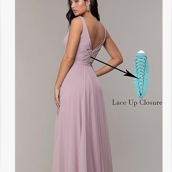 MAGGCIF Women's V Neck Chiffon Bridesmaid Dresses for Women - Picture 2 of 3